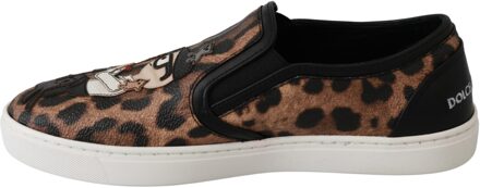 Dolce & Gabbana Leer Luipaard #dgfamily Instappers Schoenen Veelkleurig - EU 35