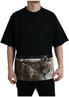 Dolce & Gabbana Leopard Print Crew Neck Tee Dolce & Gabbana , Multicolor , Heren - 3XL