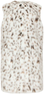 Dolce & Gabbana Leopard Print Faux-Fur Gilet Dolce & Gabbana , White , Dames - S,Xs