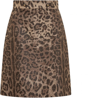 Dolce & Gabbana Leopard Print Short Skirt Dolce & Gabbana , Brown , Dames - S,Xs