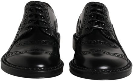 Dolce & Gabbana Leren Brogue Oxford Schoenen Zwart - 41.5 EU/IT