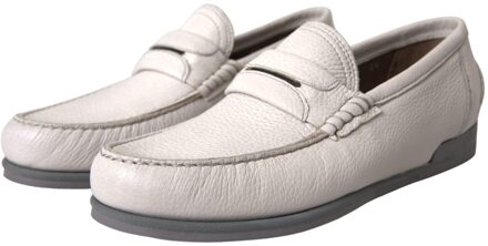 Dolce & Gabbana Leren Instappers Penny Stijl Lichtgrijs - EU 40