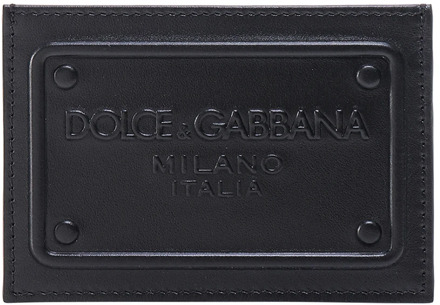 Dolce & Gabbana Leren Kaarthouder Dolce & Gabbana , Black , Heren - ONE Size