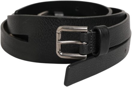 Dolce & Gabbana Leren Klassieke Riem Zwart - 90 cm