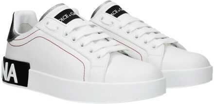 Dolce & Gabbana Leren Lage Sneakers Wit