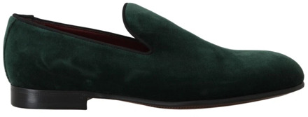 Dolce & Gabbana Leren Loafers Schoenen Dolce & Gabbana , Green , Dames - 35 EU