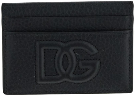 Dolce & Gabbana Leren Logo Portemonnee Dolce & Gabbana , Black , Heren - ONE Size