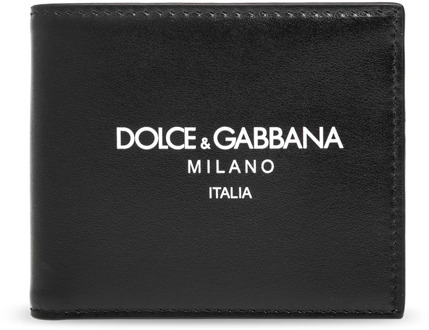 Dolce & Gabbana Leren portemonnee met logo Dolce & Gabbana , Black , Heren - ONE Size