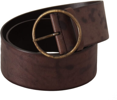 Dolce & Gabbana Leren Riem Bruin Model Donker Bruin - 90 cm