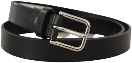 Dolce & Gabbana Leren Riem Klassieke Stijl Zwart