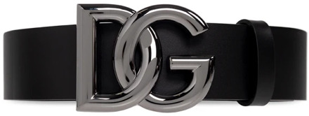 Dolce & Gabbana Leren Riem met logo Dolce & Gabbana , Black , Heren - 95 Cm,105 Cm,110 Cm,100 CM