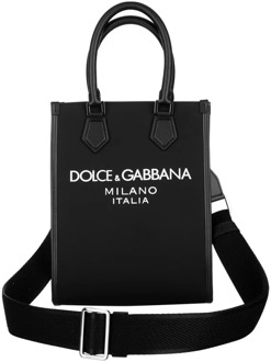 Dolce & Gabbana Leren Schoudertas Dolce & Gabbana , Black , Heren - ONE Size