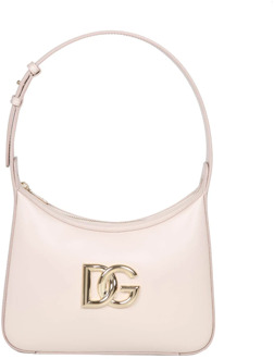 Dolce & Gabbana Leren schoudertas met DG-logo Dolce & Gabbana , Pink , Dames - ONE Size