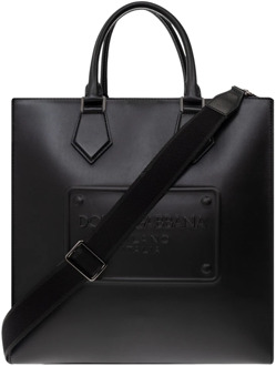 Dolce & Gabbana Leren shopper tas Dolce & Gabbana , Black , Heren - ONE Size