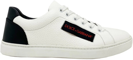 Dolce & Gabbana Leren sneakers met textuur voor vrouwen Dolce & Gabbana , White , Dames - 39 1/2 EU
