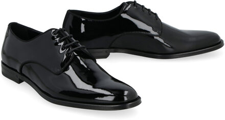 Dolce & Gabbana Leren Veterschoen met Glanzend Finish Zwart - EU 40