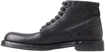 Dolce & Gabbana Leren Veterschoenen Zwart - EU 43