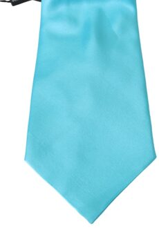 Dolce & Gabbana Lichtblauwe Brede Heren Stropdas Accessoire 100% Zijde Stropdas Veelkleurig