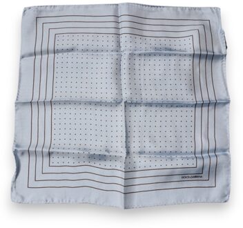 Dolce & Gabbana Lichtblauwe stippen vierkante zakdoek sjaal