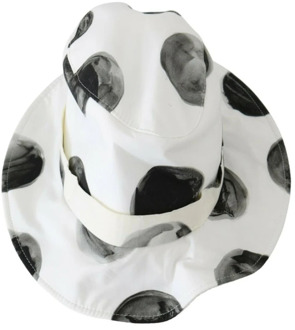 Dolce & Gabbana Logo Bucket Hat, Wit met Zwart Polka Dot Dolce & Gabbana , White , Dames - 58 CM