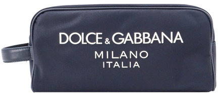 Dolce & Gabbana Logo Nylon Necessaire Dolce & Gabbana , Blue , Heren - ONE Size