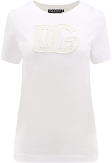Dolce & Gabbana Logo Patch Crew-neck T-Shirt Dolce & Gabbana , White , Dames - Xs,2Xs