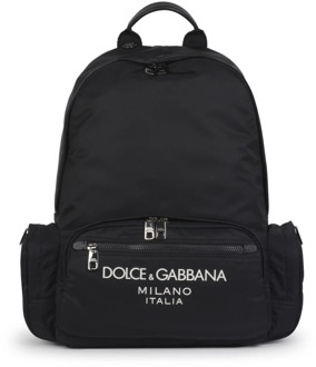 Dolce & Gabbana Logo-Print Rugzak Dolce & Gabbana , Black , Heren - ONE Size