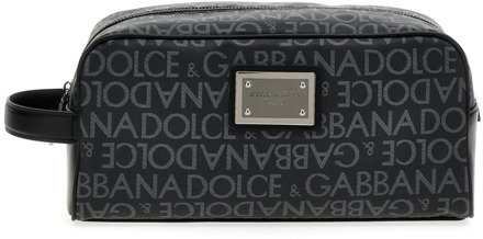 Dolce & Gabbana Logo-print Toilettas Dolce & Gabbana , Black , Heren - ONE Size