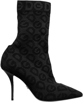 Dolce & Gabbana Logo Sock Laarzen Dolce & Gabbana , Black , Dames - 36 1/2 EU