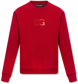 Dolce & Gabbana Logo Sweatshirt met Ribboorden Dolce & Gabbana , Red , Heren