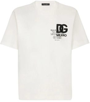 Dolce & Gabbana Logo T-shirt, gemaakt in Italië Dolce & Gabbana , White , Heren - L,S