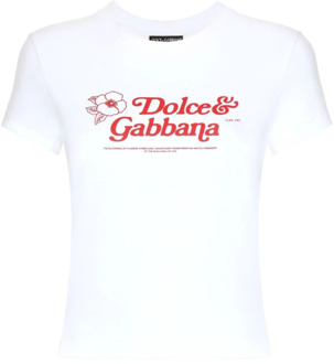 Dolce & Gabbana Logo Wit T-shirt van DG Dolce & Gabbana , White , Dames - S,Xs,2Xs
