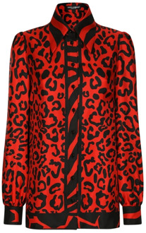 Dolce & Gabbana Luipaard Shirt Dolce & Gabbana , Red , Dames
