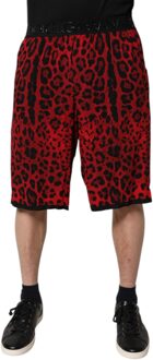 Dolce & Gabbana Luipaardprint Casual Shorts Rood