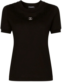 Dolce & Gabbana Luxe Dames T-Shirt - N0000 Dolce & Gabbana , Black , Dames - XS