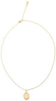 Dolce & Gabbana Luxe Gouden Ketting met Kristallen Dolce & Gabbana , Yellow , Dames - ONE Size