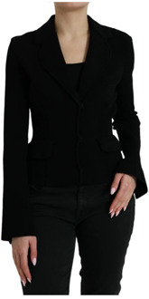 Dolce & Gabbana Luxe Zwarte Designer Blazer Elegant Stijl Dolce & Gabbana , Black , Dames - XS