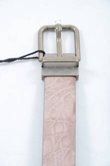 Dolce & Gabbana Mannen Beige Exotisch Huid Goud Gesp Leren Riem - 95 cm