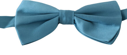 Dolce & Gabbana Mannen Lichtblauw 100% Zijde verstelbare Hals Papillon Strik - maat Veelkleurig