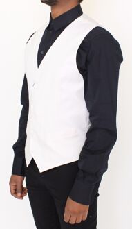 Dolce & Gabbana Mannen Wit Katoen Zijde Blend Jurk Vest Blazer - maat