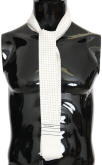 Dolce & Gabbana Mannen Wit Polka gestippelde Zijde Skinny Sjaal Veelkleurig - One Size