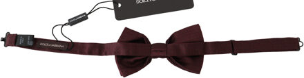 Dolce & Gabbana Mannen Zijde Polka Dot Verstelbare Hals Strik Papillon Bruin - One Size