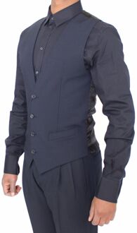Dolce & Gabbana Mannen Zwart Wollen Formele Jurk Vest Gilet Jas - maat
