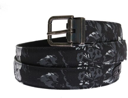 Dolce & Gabbana Mannen Zwarte Kaaiman Linnen Leren Riem Veelkleurig