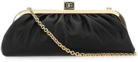 Dolce & Gabbana Maria Leren Clutch Dolce & Gabbana , Black , Dames - ONE Size