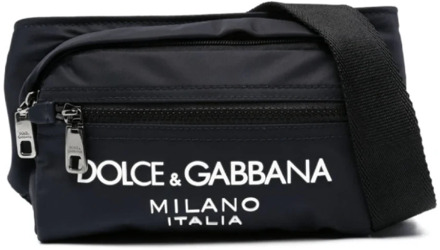 Dolce & Gabbana Marineblauwe Logo Heuptas Dolce & Gabbana , Blue , Heren - ONE Size