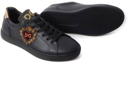 Dolce & Gabbana Men Embroidered Low-top Sneakers - maat Zwart