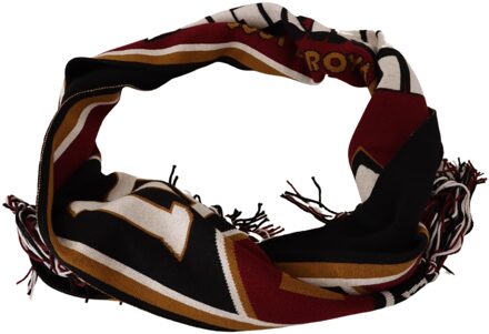 Dolce & Gabbana Men's Multicolor Wol Gebreide DG King Shawl Wrap Sjaal Veelkleurig