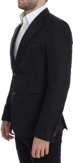 Dolce & Gabbana Men's Zwart zijden slim fit blazer - maat Veelkleurig