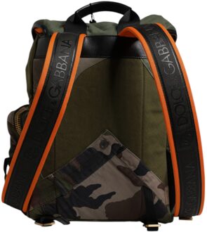 Dolce & Gabbana Militair Groene Patchwork Schoolrugzak - One Size